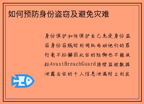如何预防身份盗窃及避免灾难